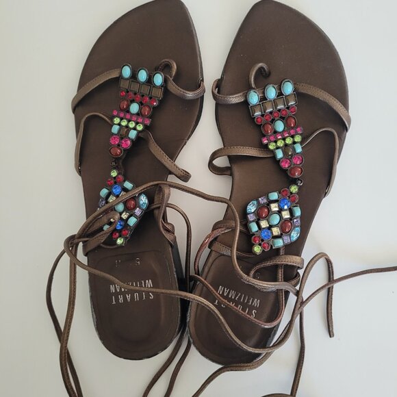 Stuart Weitzman bejeweled Gladiator Sandals (one of its kind) - Picture 5 of 6